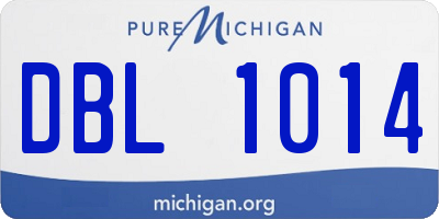 MI license plate DBL1014