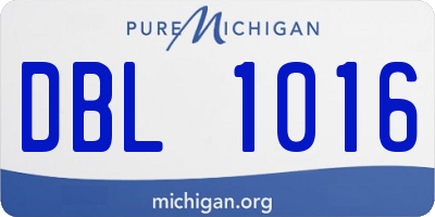 MI license plate DBL1016