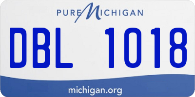 MI license plate DBL1018