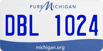 MI license plate DBL1024