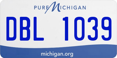 MI license plate DBL1039