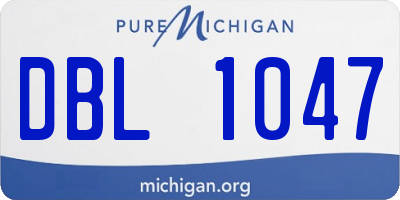 MI license plate DBL1047