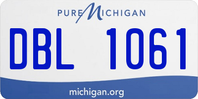 MI license plate DBL1061