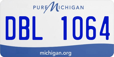 MI license plate DBL1064
