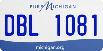 MI license plate DBL1081