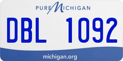 MI license plate DBL1092