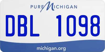 MI license plate DBL1098