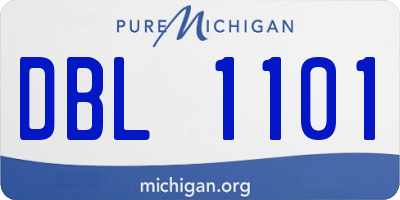 MI license plate DBL1101