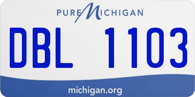 MI license plate DBL1103