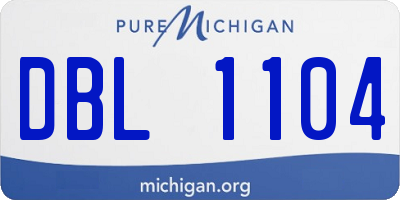 MI license plate DBL1104