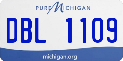MI license plate DBL1109