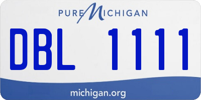 MI license plate DBL1111