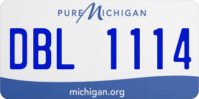 MI license plate DBL1114