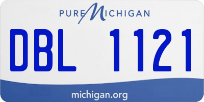 MI license plate DBL1121