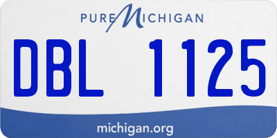 MI license plate DBL1125
