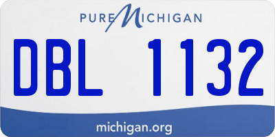 MI license plate DBL1132