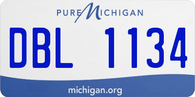 MI license plate DBL1134