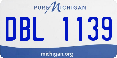 MI license plate DBL1139
