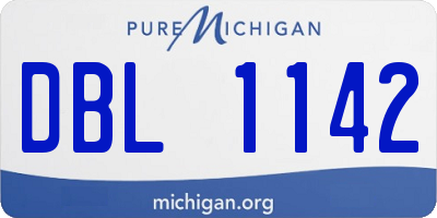 MI license plate DBL1142
