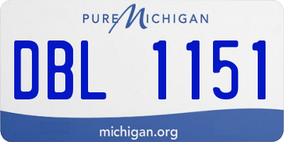 MI license plate DBL1151