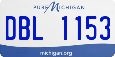 MI license plate DBL1153