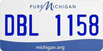 MI license plate DBL1158
