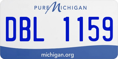 MI license plate DBL1159