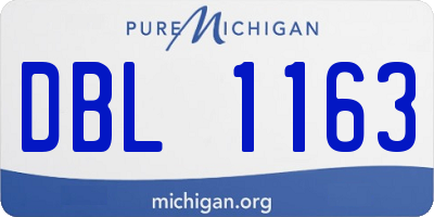 MI license plate DBL1163
