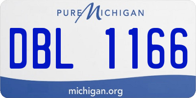 MI license plate DBL1166