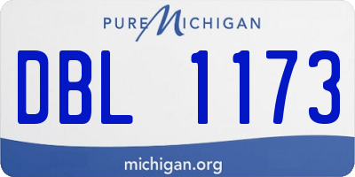 MI license plate DBL1173