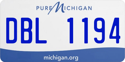 MI license plate DBL1194