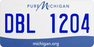 MI license plate DBL1204