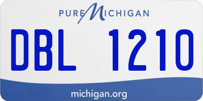 MI license plate DBL1210