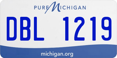 MI license plate DBL1219