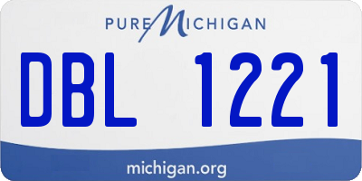 MI license plate DBL1221