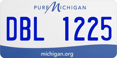 MI license plate DBL1225