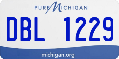 MI license plate DBL1229