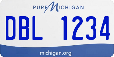 MI license plate DBL1234