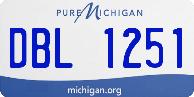 MI license plate DBL1251