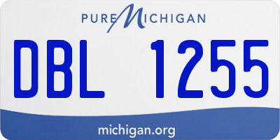 MI license plate DBL1255