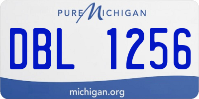 MI license plate DBL1256