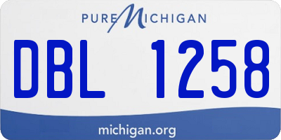 MI license plate DBL1258