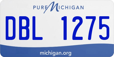 MI license plate DBL1275