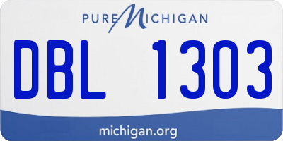MI license plate DBL1303