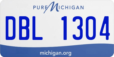 MI license plate DBL1304