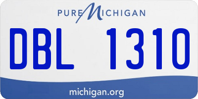 MI license plate DBL1310