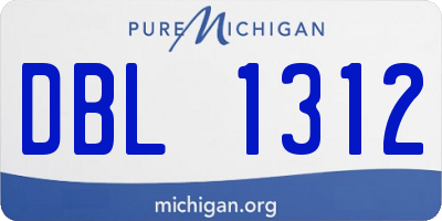 MI license plate DBL1312