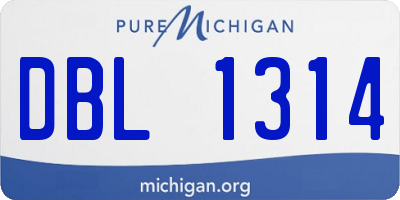 MI license plate DBL1314