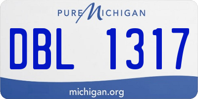 MI license plate DBL1317