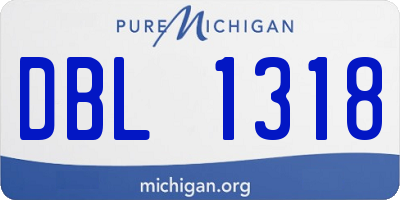 MI license plate DBL1318